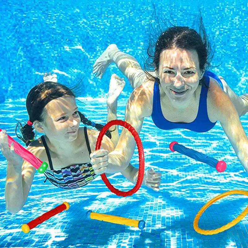  Inflatable Pool Toys Treasure Hunt Set Dolphin Rings -  ToylandEU™