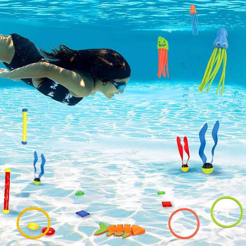  Inflatable Pool Toys Treasure Hunt Set Dolphin Rings -  ToylandEU™