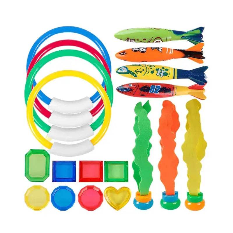  Inflatable Pool Toys Treasure Hunt Set Dolphin Rings -  ToylandEU™