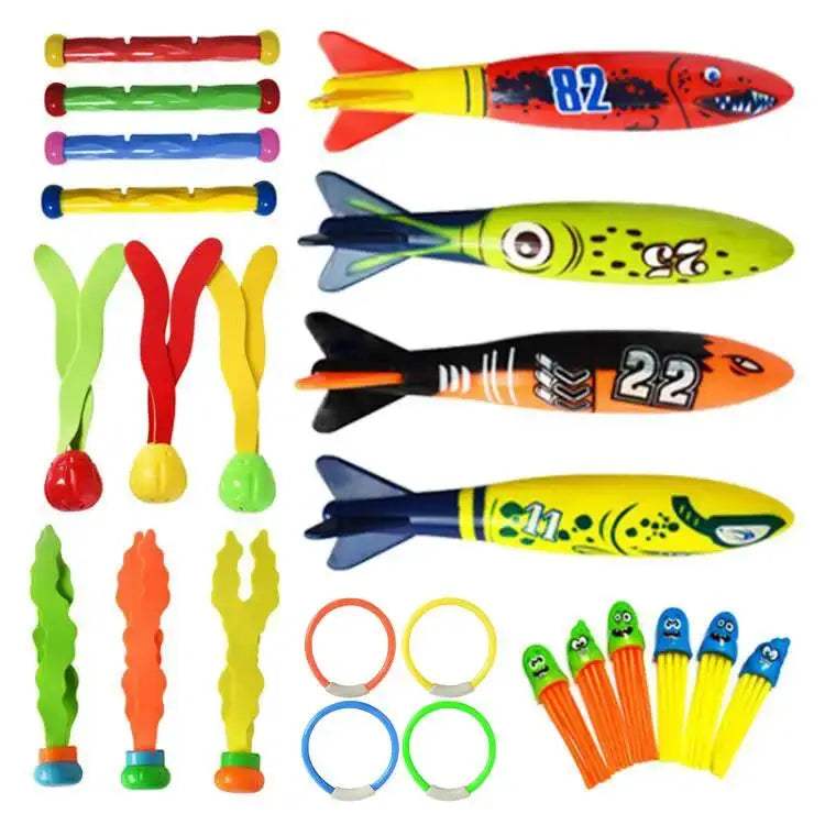  Inflatable Pool Toys Treasure Hunt Set Dolphin Rings -  ToylandEU™