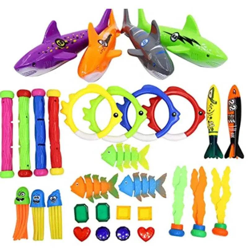  Inflatable Pool Toys Treasure Hunt Set Dolphin Rings -  ToylandEU™