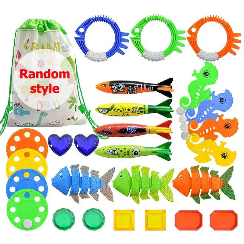  Inflatable Pool Toys Treasure Hunt Set Dolphin Rings -  ToylandEU™