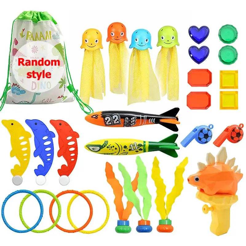  Inflatable Pool Toys Treasure Hunt Set Dolphin Rings -  ToylandEU™