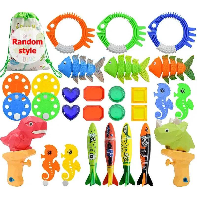  Inflatable Pool Toys Treasure Hunt Set Dolphin Rings -  ToylandEU™