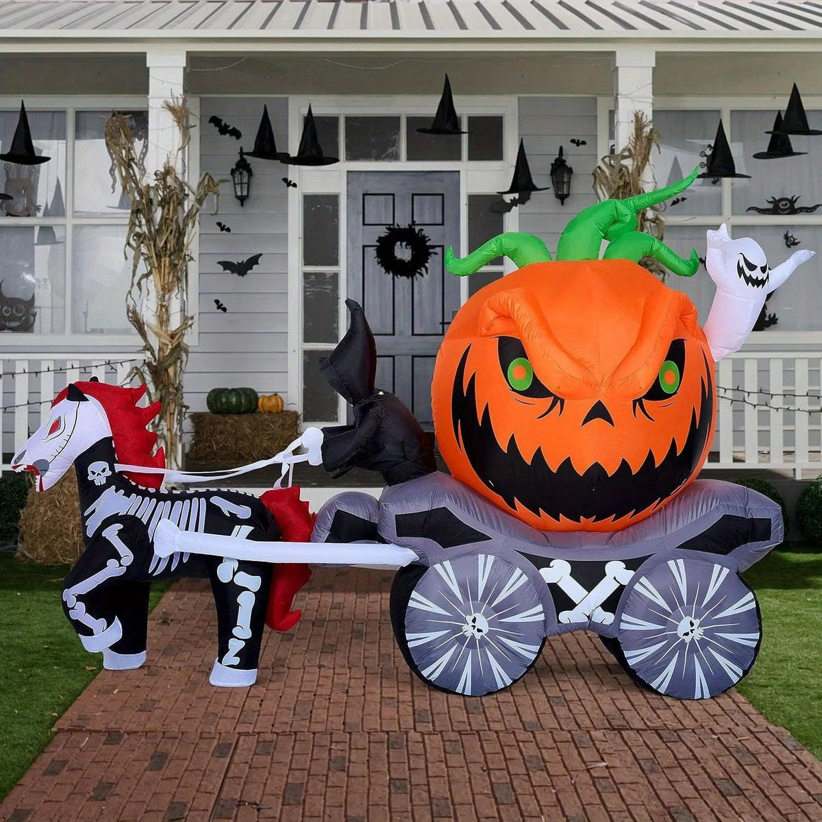 Inflatable Pumpkin Carriage | 8ft LED Lights | Toylandeu™