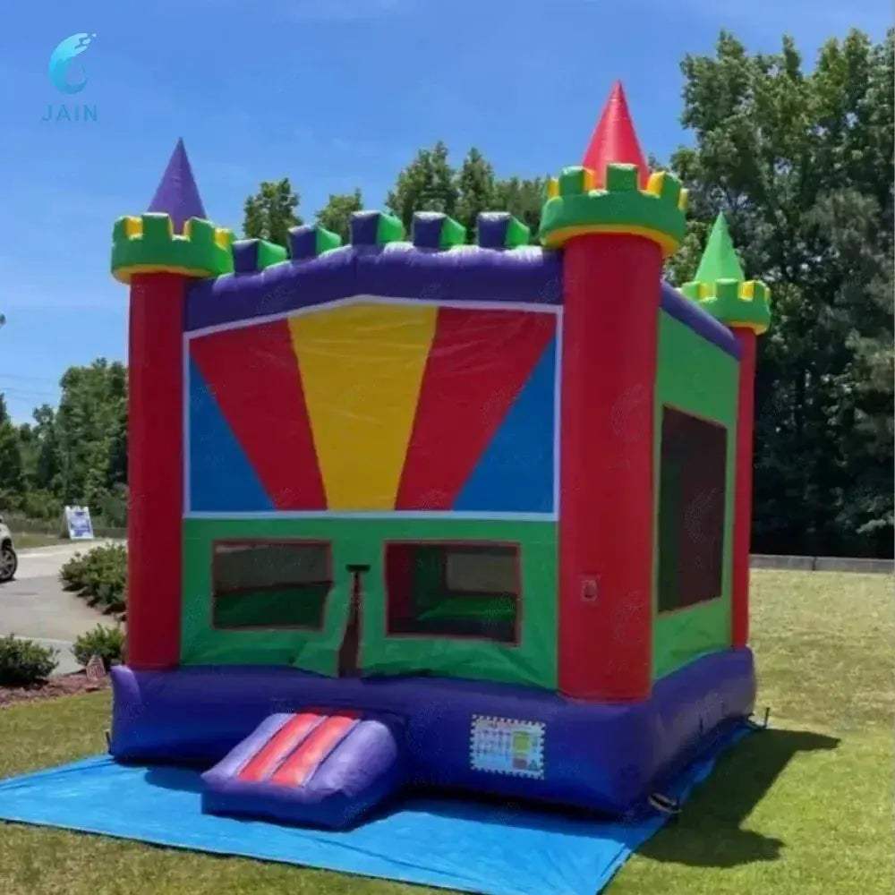 Inflatable Rainbow Bouncy Castle Bounce House With Powerful Blower - ToylandEU