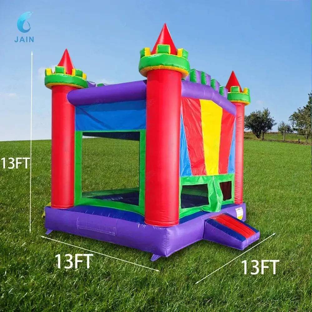 Inflatable Rainbow Bouncy Castle Bounce House With Powerful Blower - ToylandEU