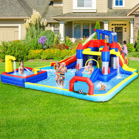 Inflatable Slide Water Park Trampoline Bouncing House Outdoor Garden For Endless Fun to Kids with Blower and Toys - ToylandEU