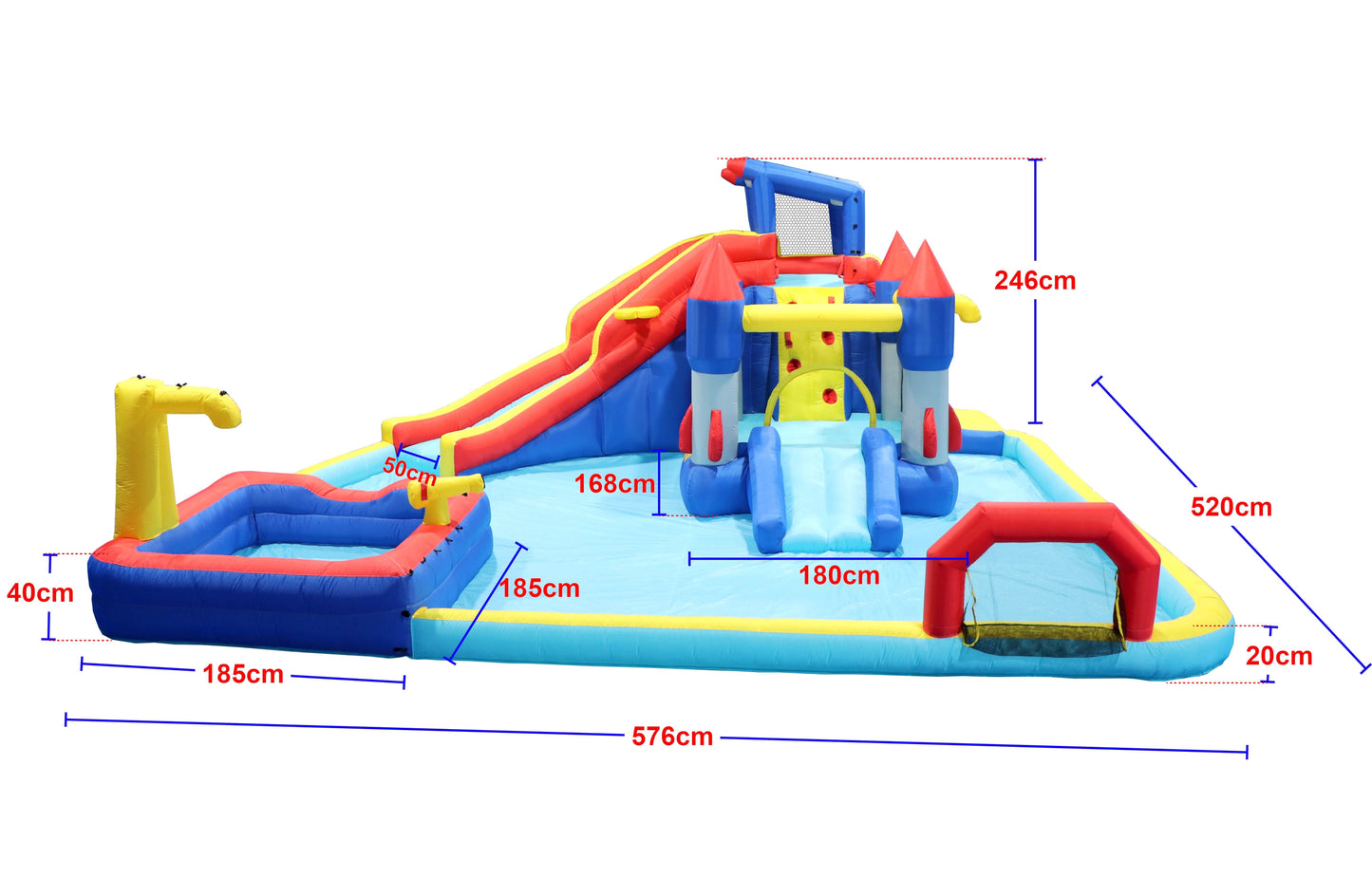 Inflatable Slide Water Park Trampoline Bouncing House Outdoor Garden For Endless Fun to Kids with Blower and Toys - ToylandEU