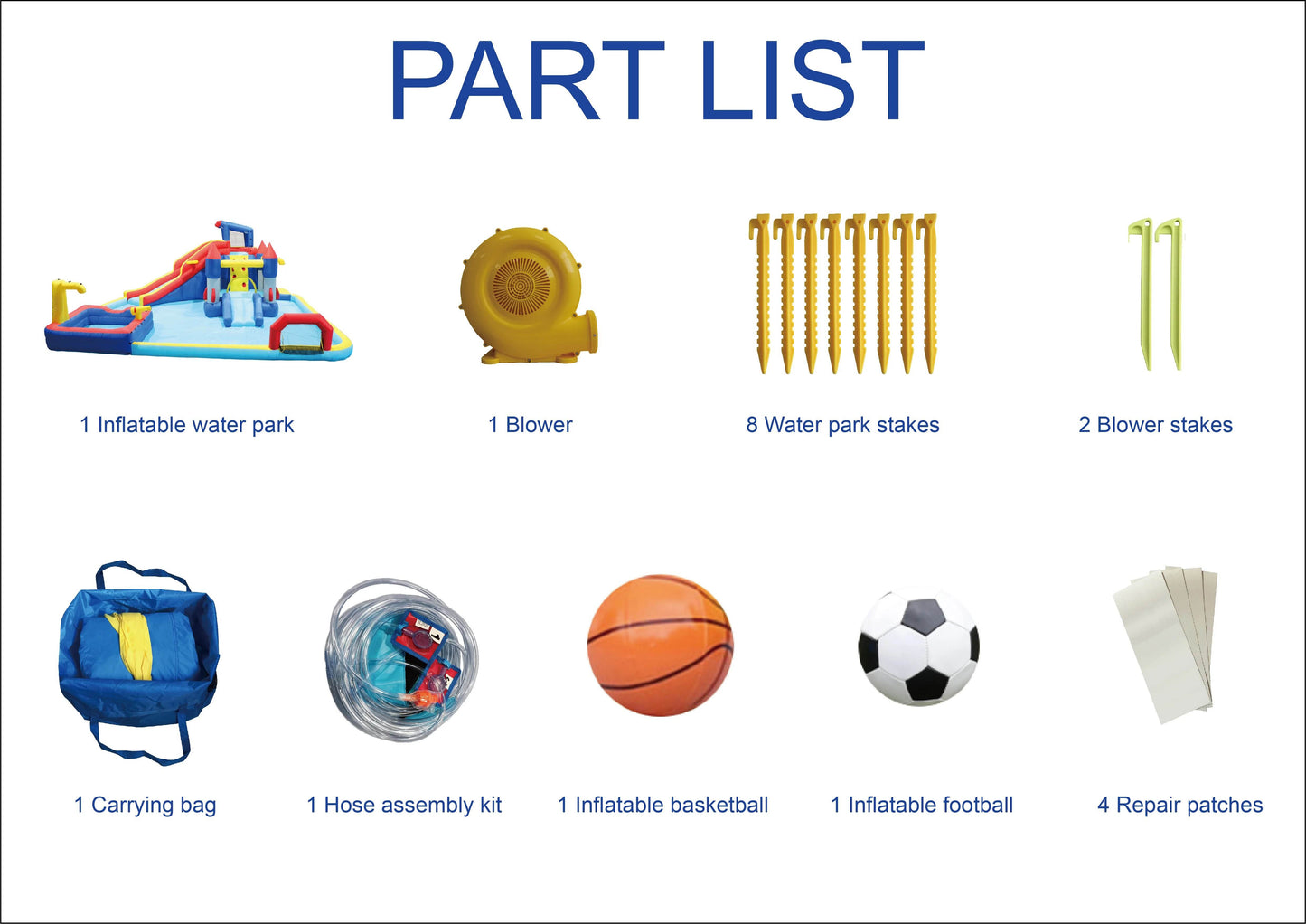 Inflatable Slide Water Park Trampoline Bouncing House Outdoor Garden For Endless Fun to Kids with Blower and Toys - ToylandEU