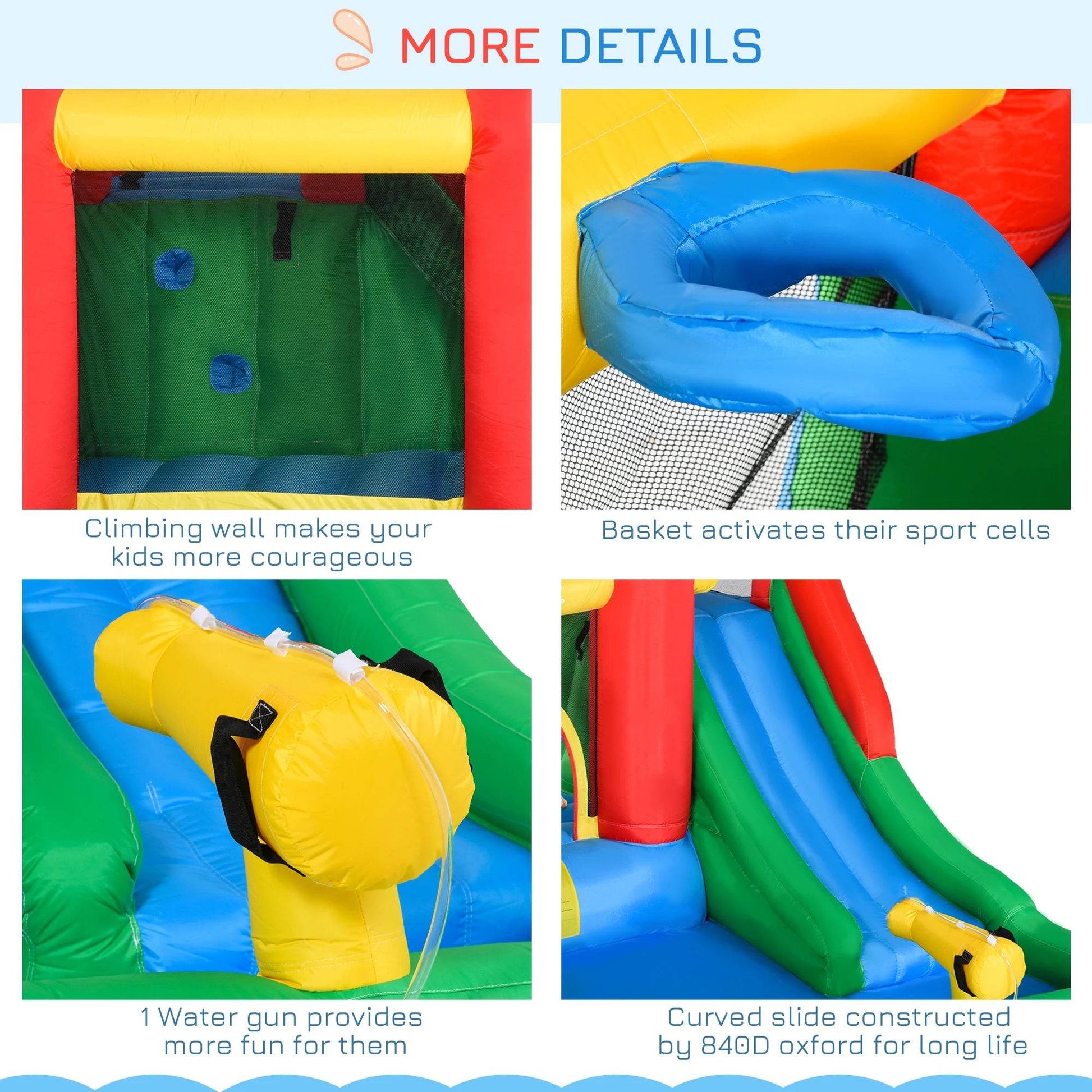 Inflatable Slide Water Park Trampoline Bouncing House Outdoor Garden For Endless Fun to Kids with Blower and Toys - ToylandEU