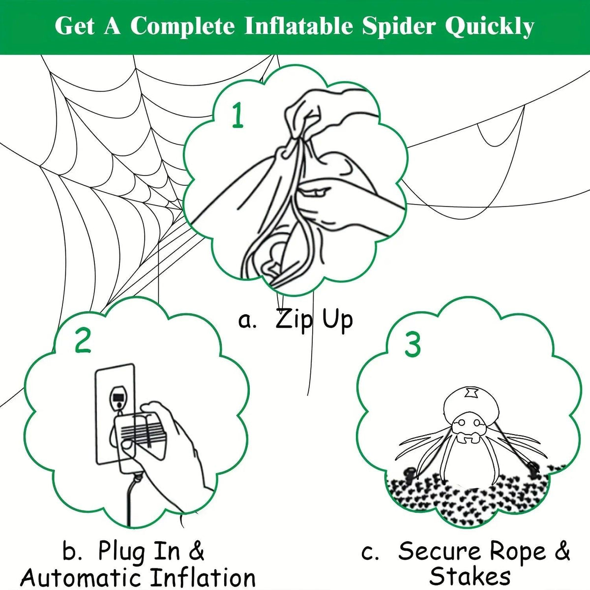 Inflatable Spider Decor | 7.2 FT LED | Toylandeu™