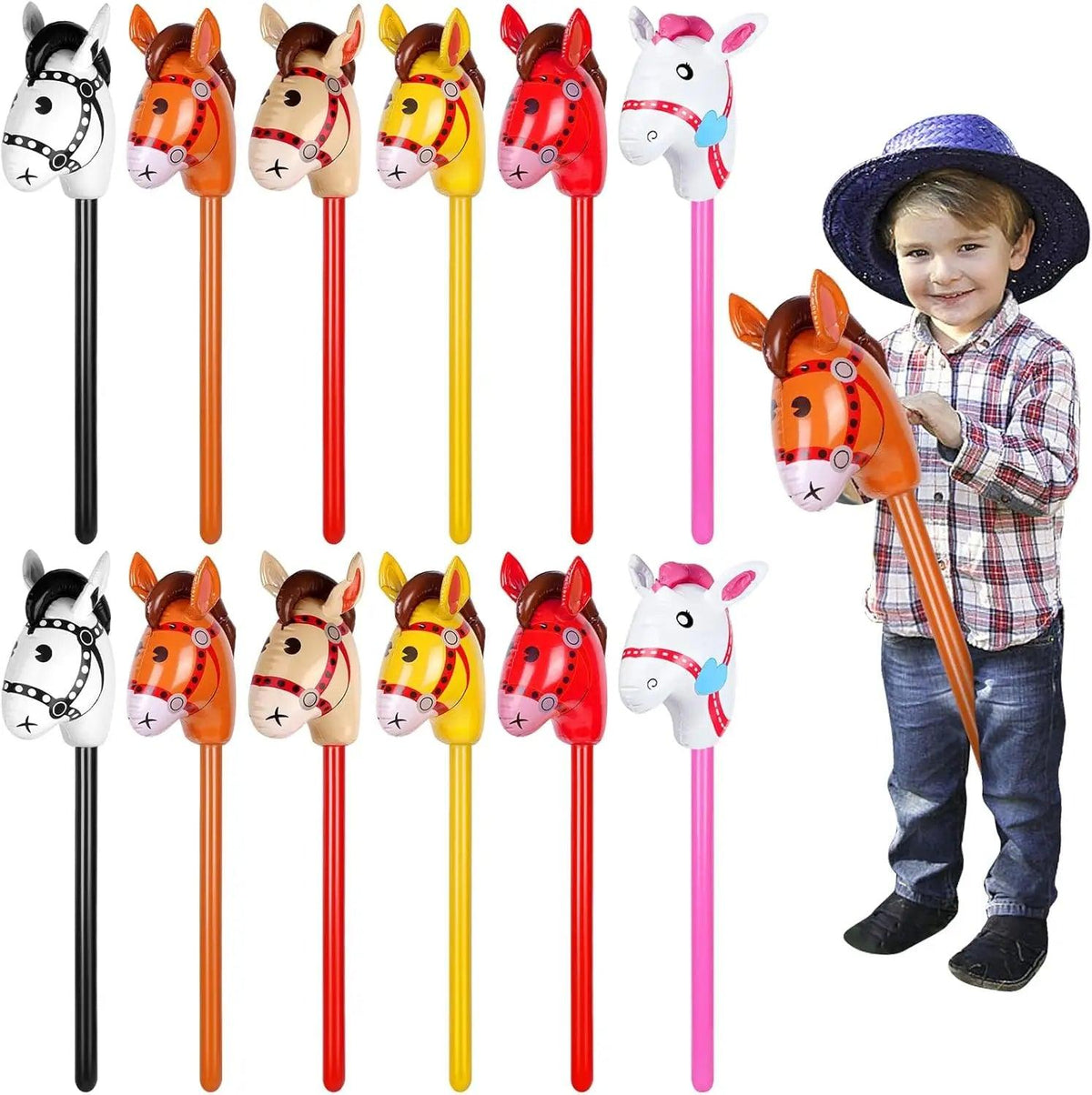 Inflatable Stick Horse | Large Size PVC | Toylandeu™