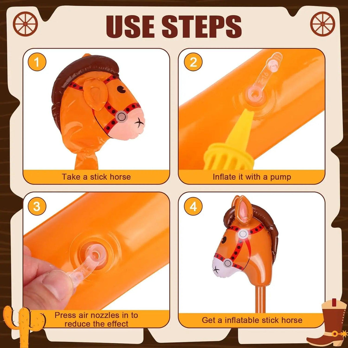 Inflatable Stick Horse | Large Size PVC | Toylandeu™