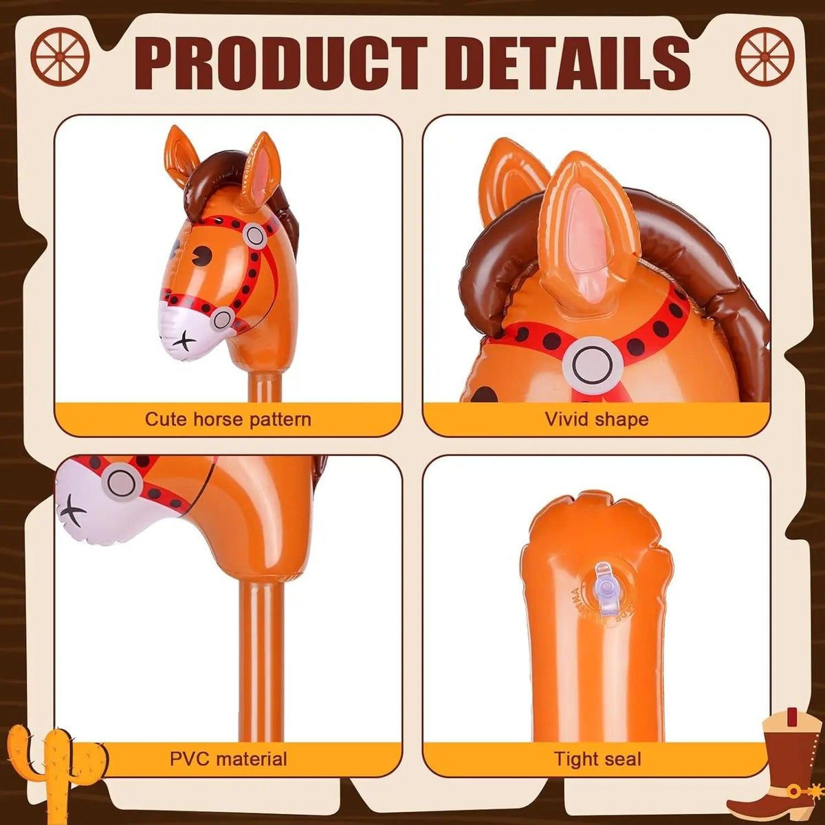 Inflatable Stick Horse | Large Size PVC | Toylandeu™