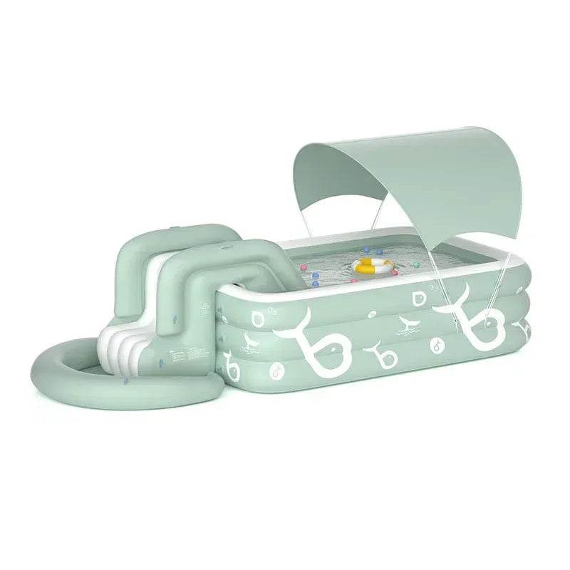 Inflatable Swimming Pool With Slide And Sunshade For Adults - ToylandEU
