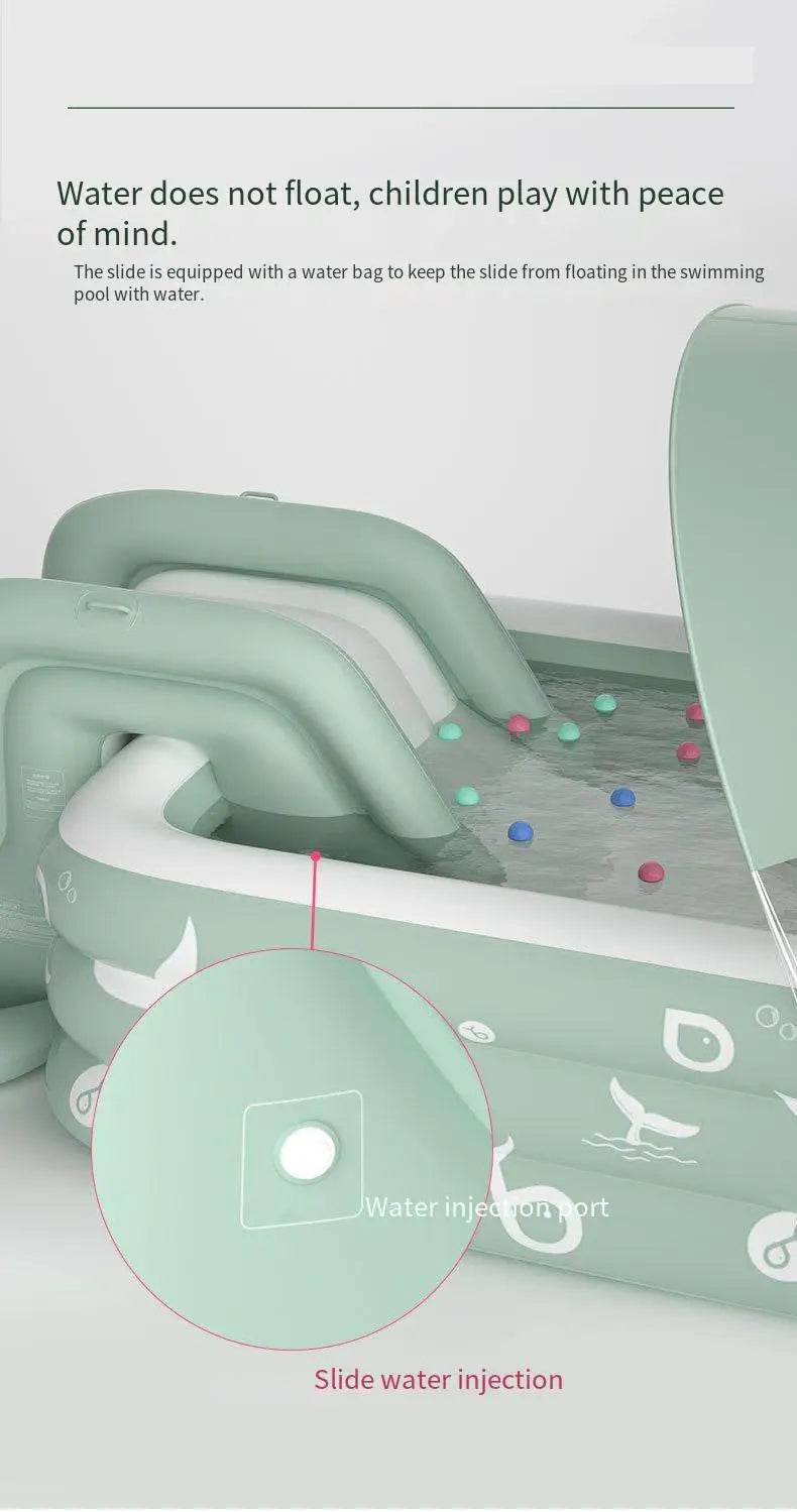Inflatable Swimming Pool With Slide And Sunshade For Adults - ToylandEU