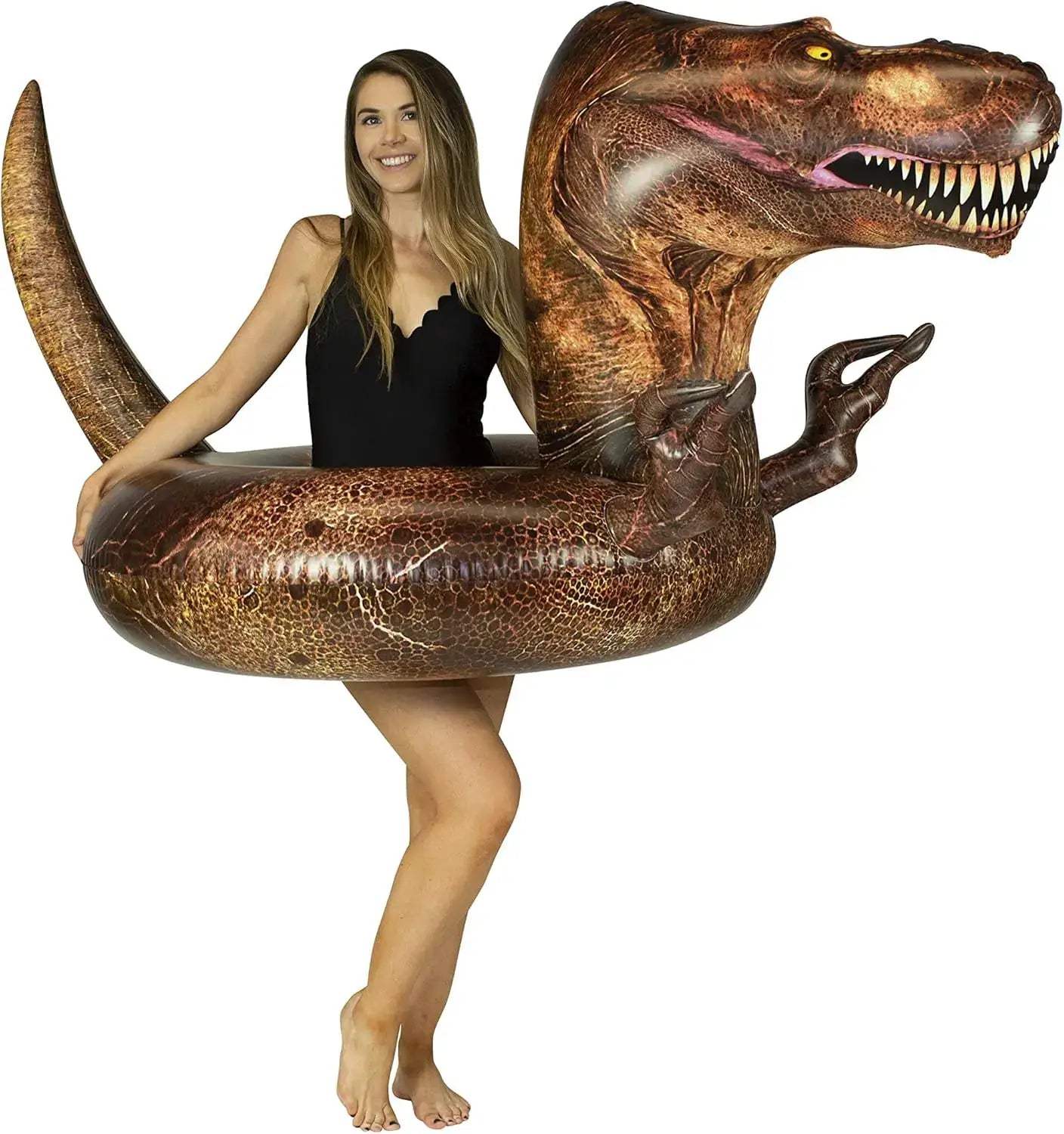  Inflatable T-Rex Dinosaur Swim Ring All Ages PVC 48 Inch -  ToylandEU™