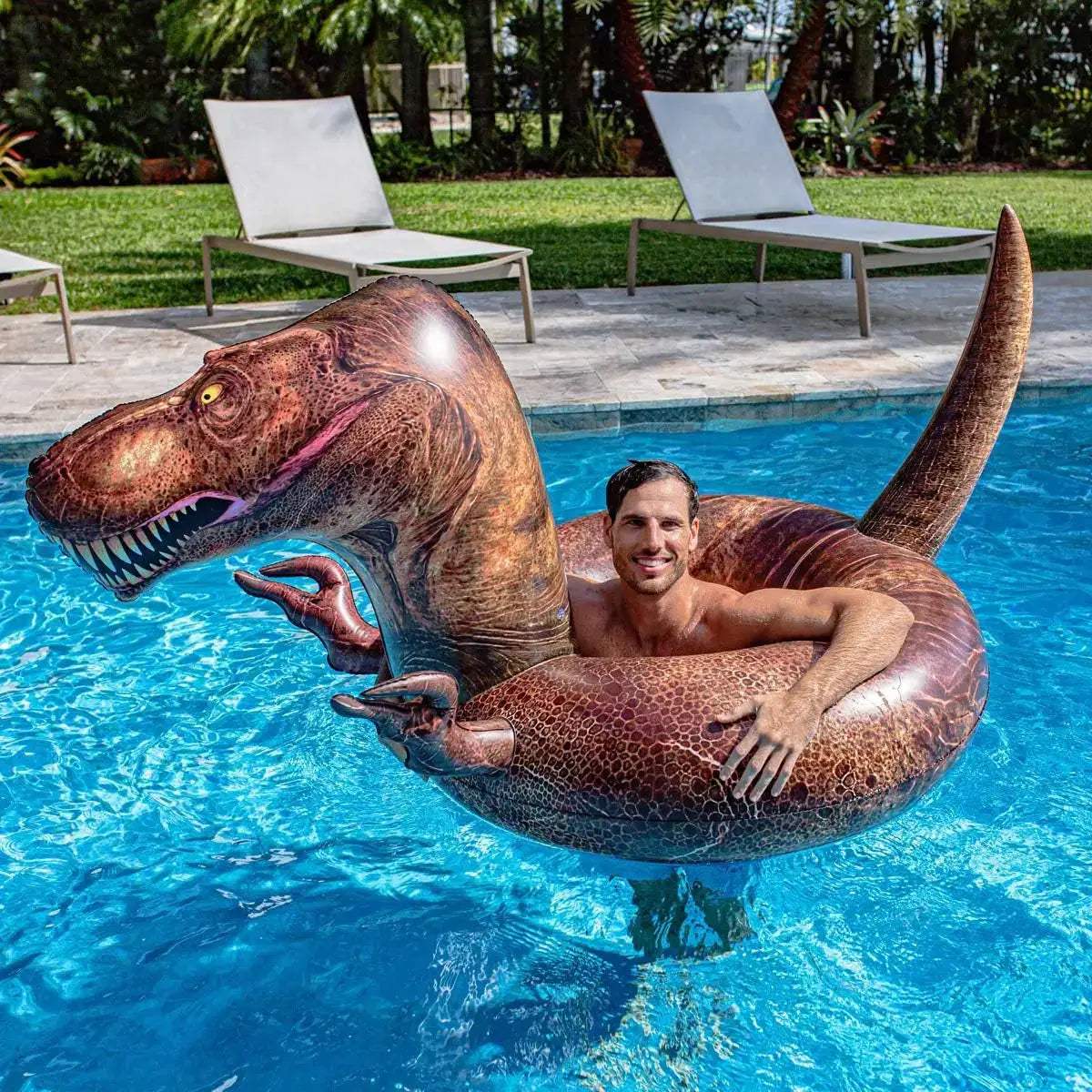  Inflatable T-Rex Dinosaur Swim Ring All Ages PVC 48 Inch -  ToylandEU™