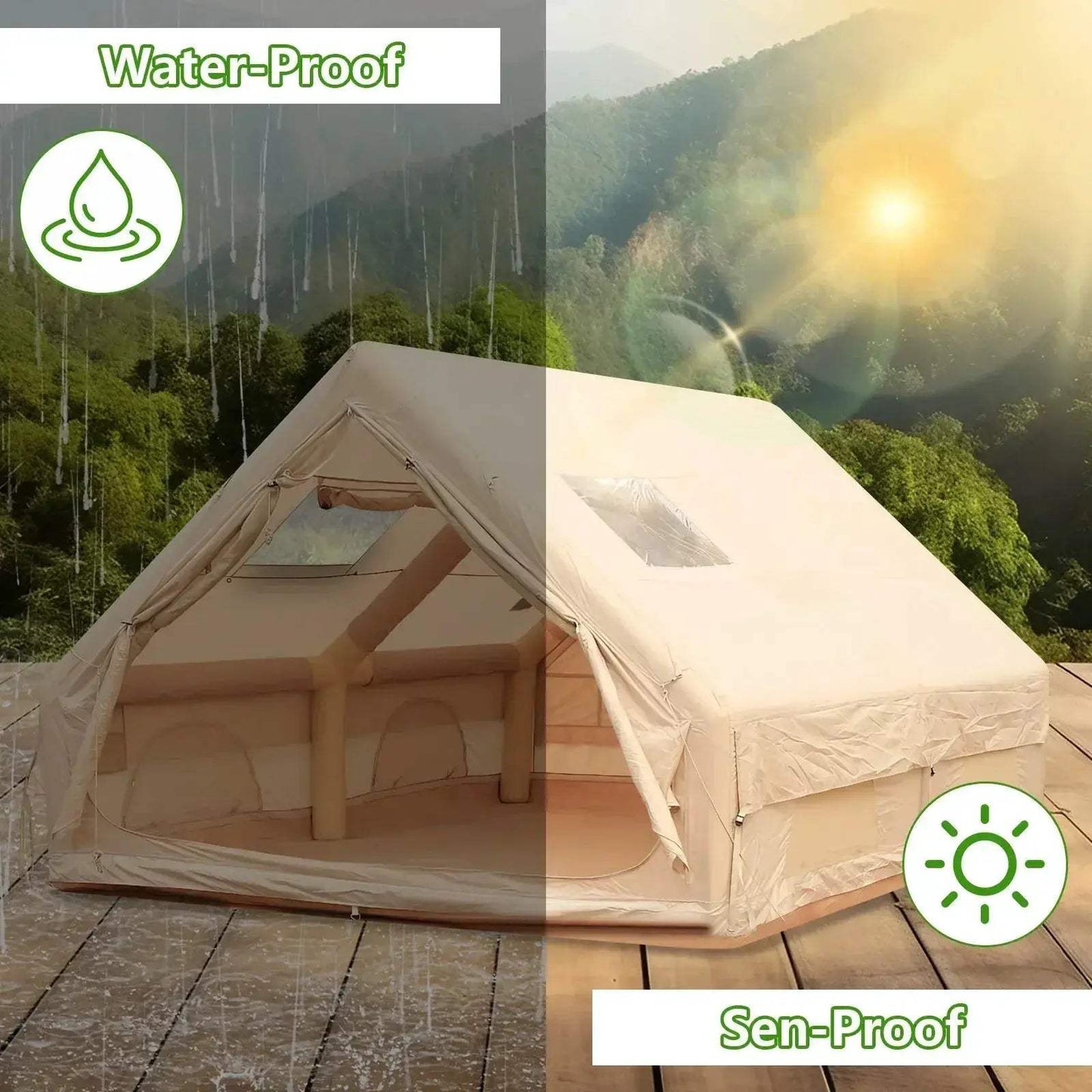 Inflatable Tent With Skylight Easy Setup For Camping - ToylandEU