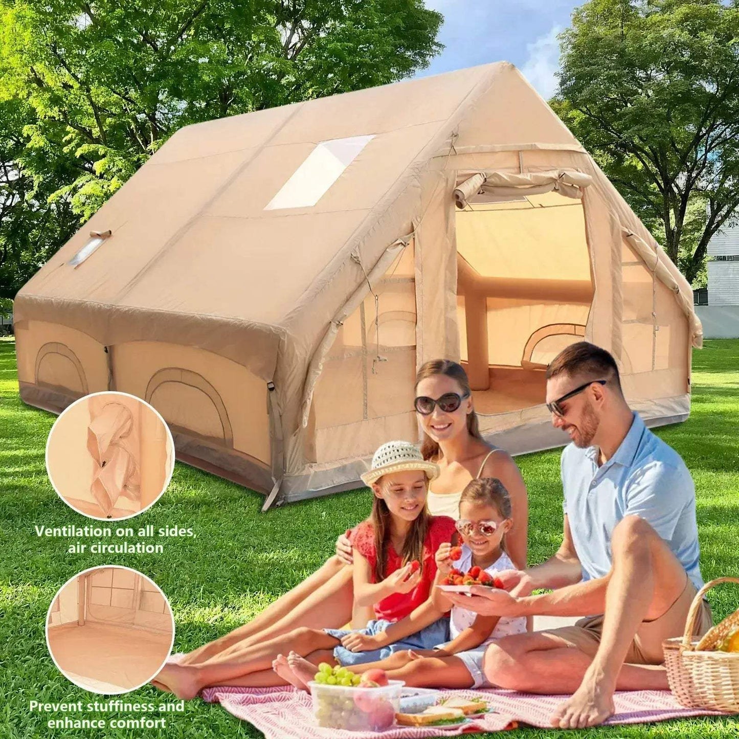 Inflatable Tent With Skylight Easy Setup For Camping - ToylandEU