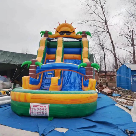Inflatable Trampoline Castle Water Slide with Swimming Pool - ToylandEU