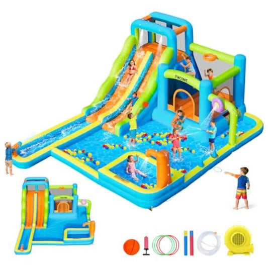  Inflatable Water Bouncy Castle Double Slide Outdoor Fun -  ToylandEU™