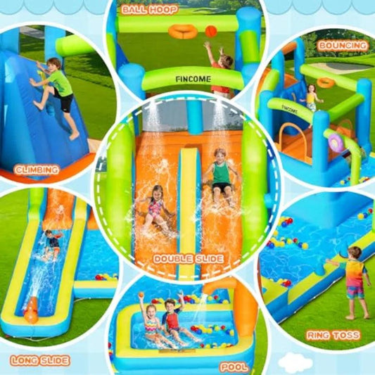  Inflatable Water Bouncy Castle Double Slide Outdoor Fun -  ToylandEU™