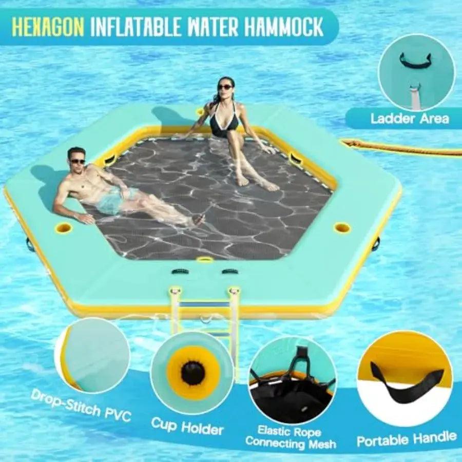  Hexagon Inflatable Water Hammock For Adults With Mesh -  ToylandEU™