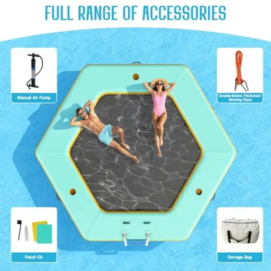  Hexagon Inflatable Water Hammock For Adults With Mesh -  ToylandEU™