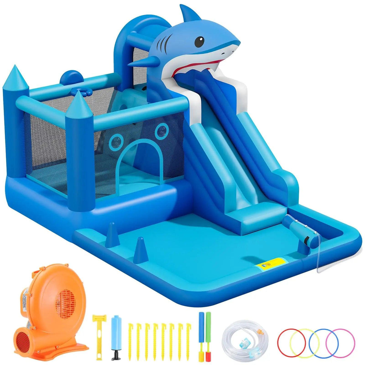  Shark Inflatable Water Park With Slide For Backyard Fun -  ToylandEU™