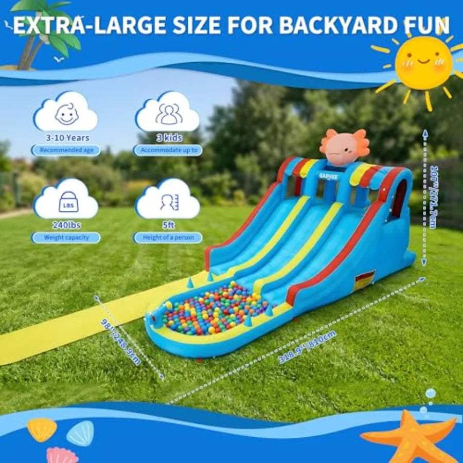  Inflatable Water Park Durable Dual Slides Bounce House -  ToylandEU™