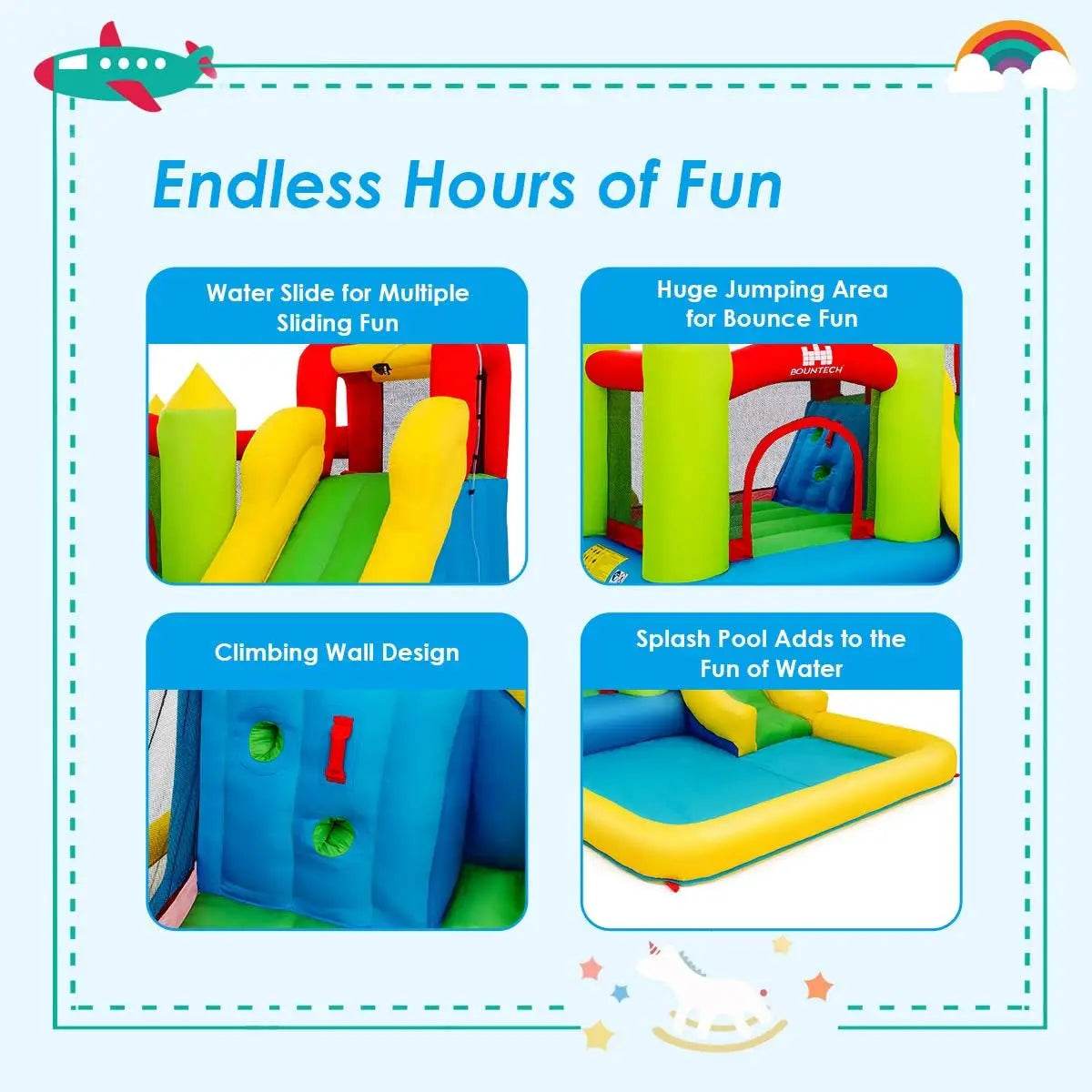 Inflatable Water Slide 12x9FT Bounce House for Kids Outdoor - ToylandEU