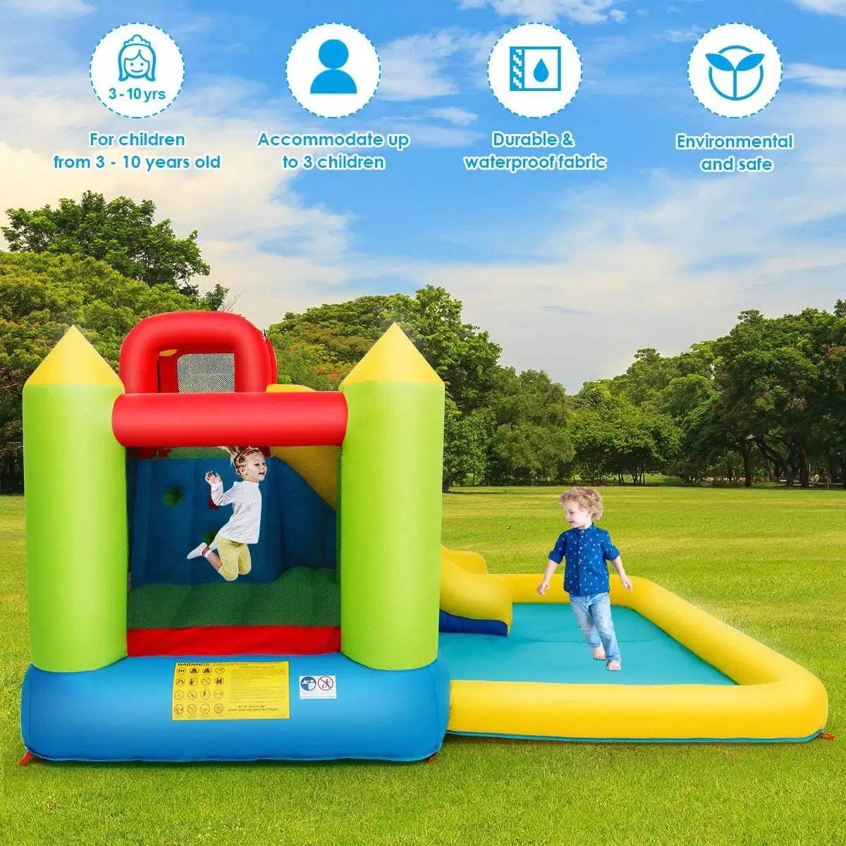 Inflatable Water Slide 12x9FT Bounce House for Kids Outdoor - ToylandEU