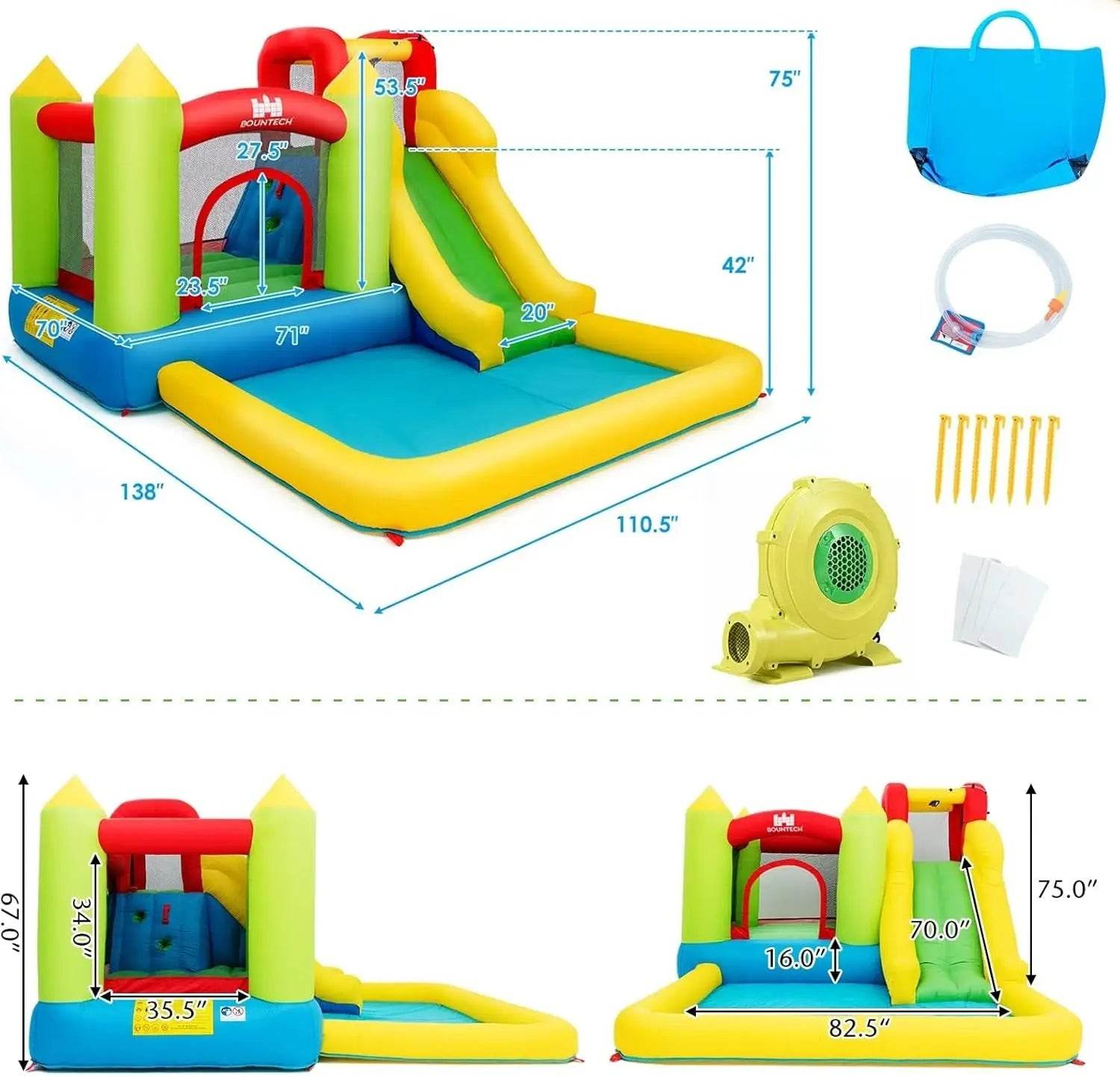 Inflatable Water Slide 12x9FT Bounce House for Kids Outdoor - ToylandEU