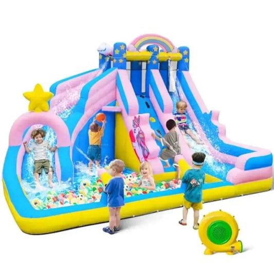  Inflatable Water Slide 6 In 1 Backyard Splash Pool Fun -  ToylandEU™