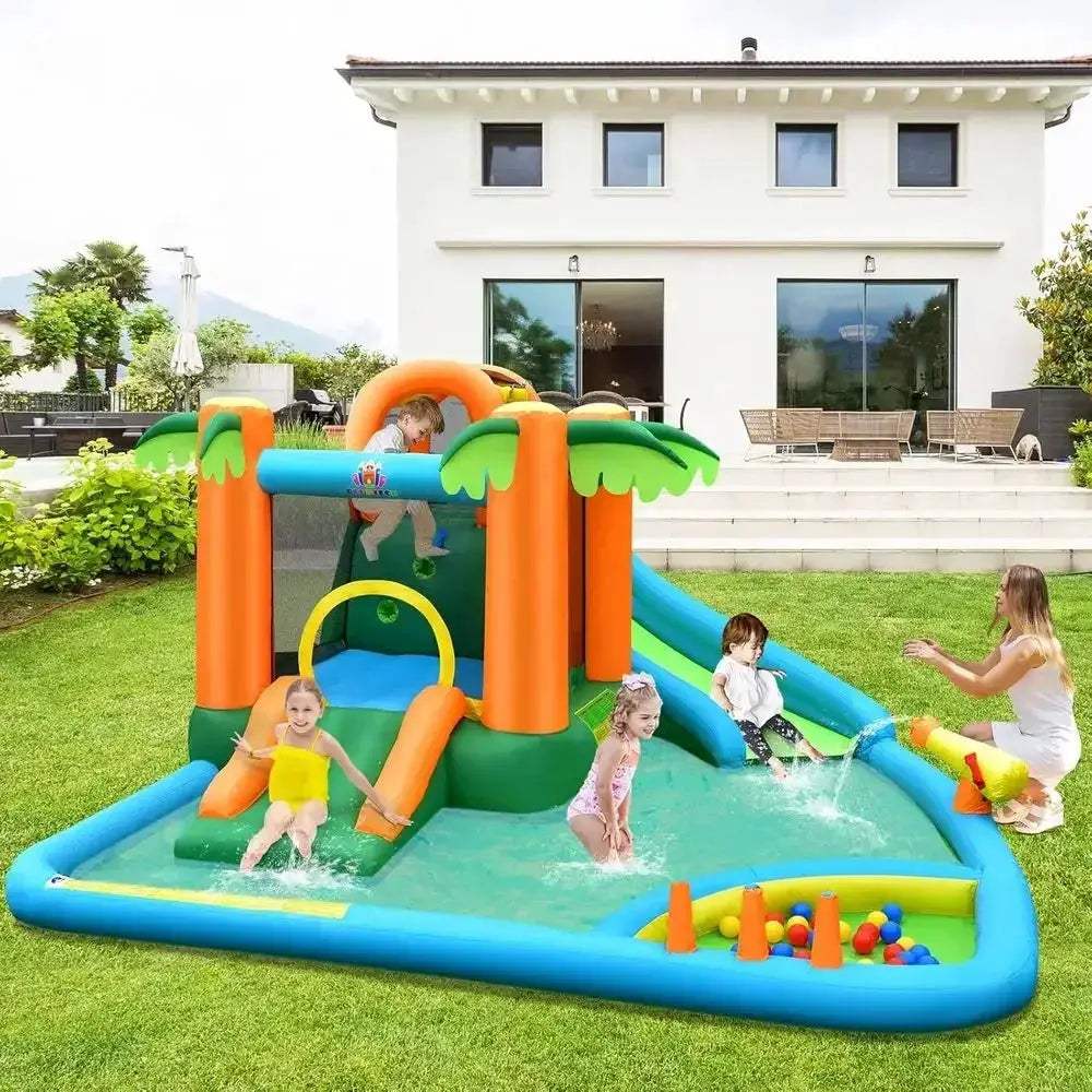 Inflatable Water Slide 7 In 1 Backyard Bouncy House - ToylandEU