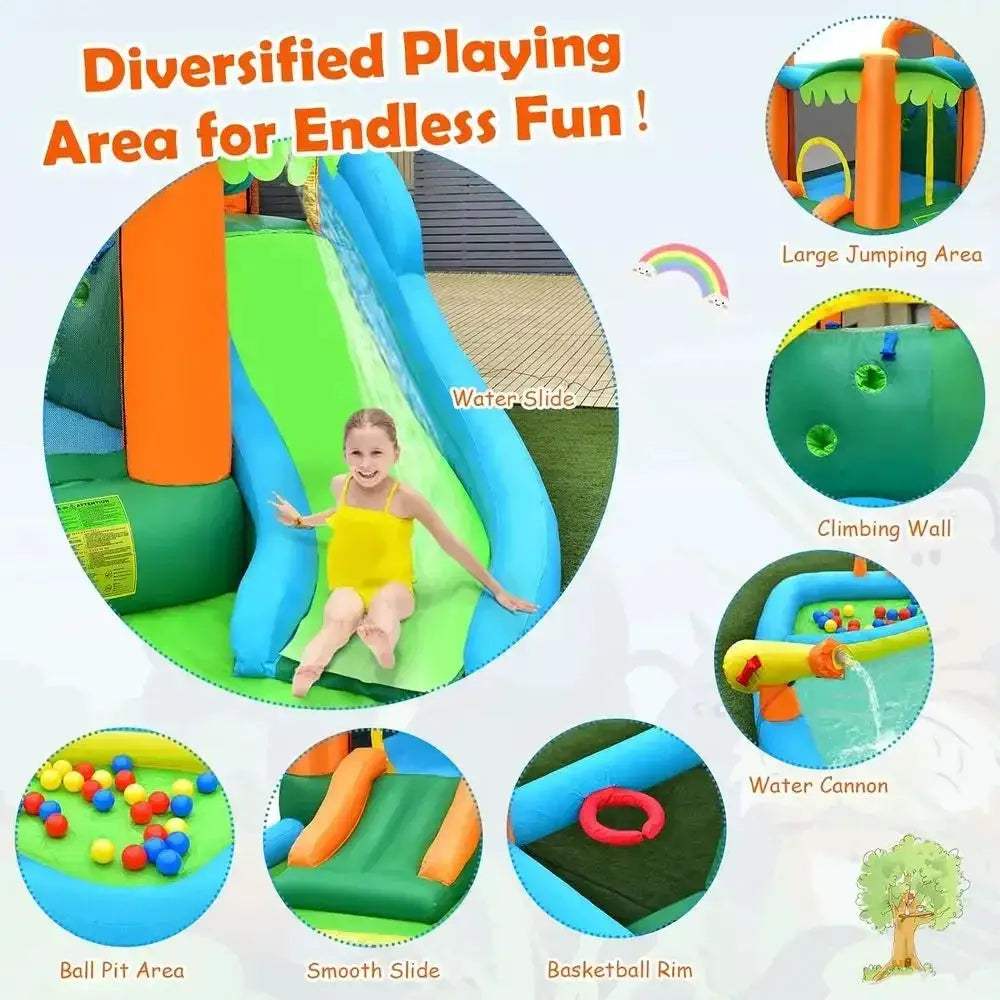 Inflatable Water Slide 7 In 1 Backyard Bouncy House - ToylandEU