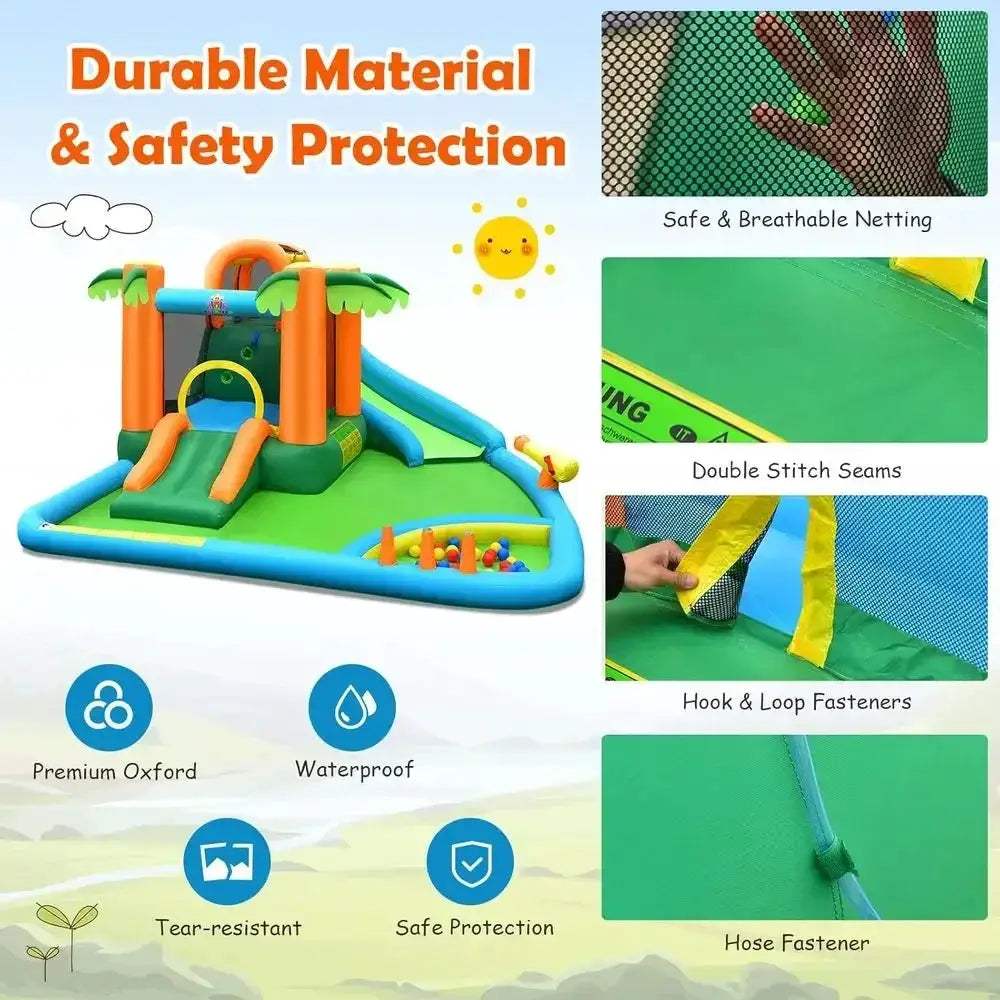 Inflatable Water Slide 7 In 1 Backyard Bouncy House - ToylandEU