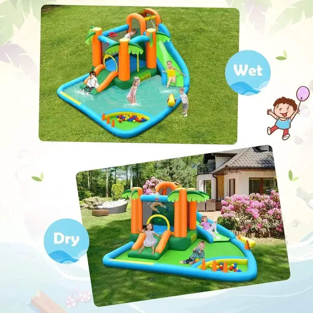 Inflatable Water Slide 7 In 1 Backyard Bouncy House - ToylandEU