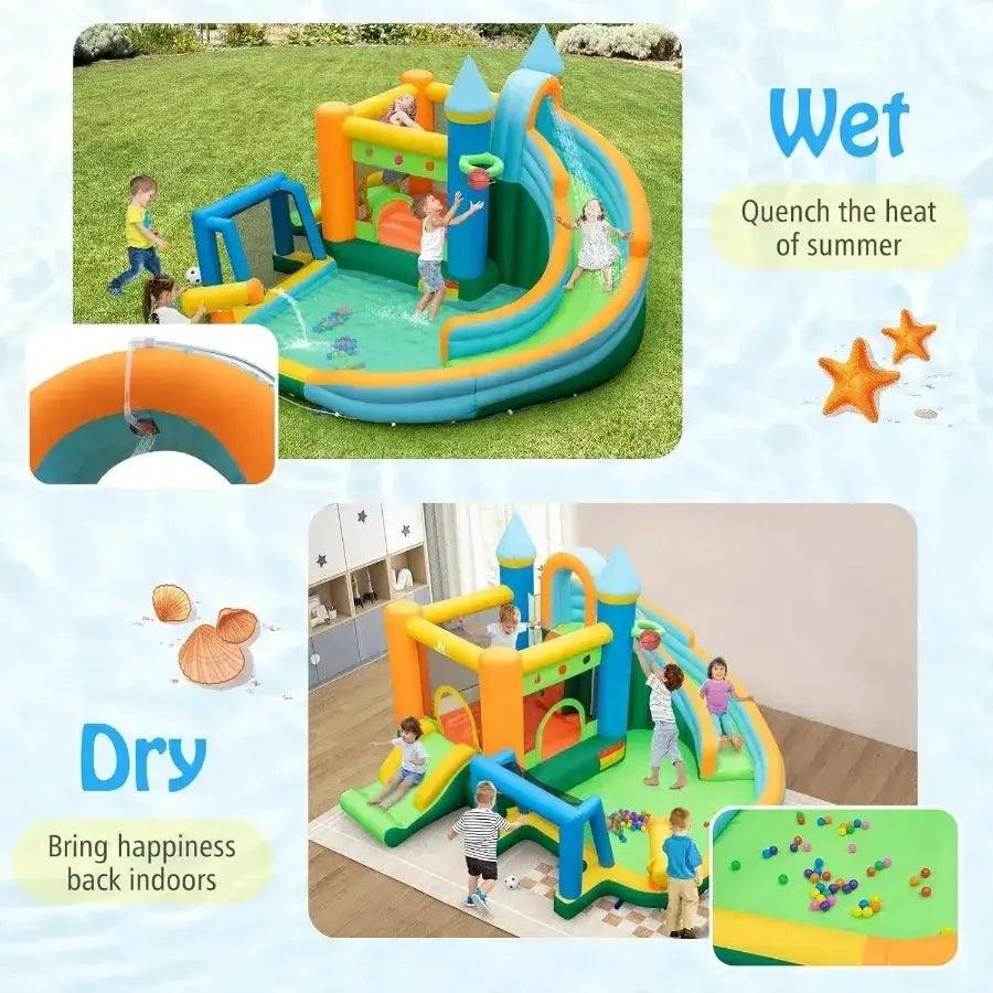  Inflatable Water Slide 9-In-1 Water Park Backyard Fun -  ToylandEU™