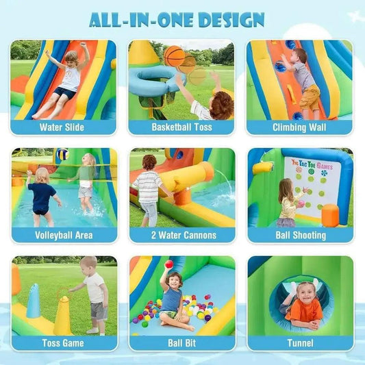  Inflatable Water Slide 9In1 Giant Water Park Outdoor -  ToylandEU™