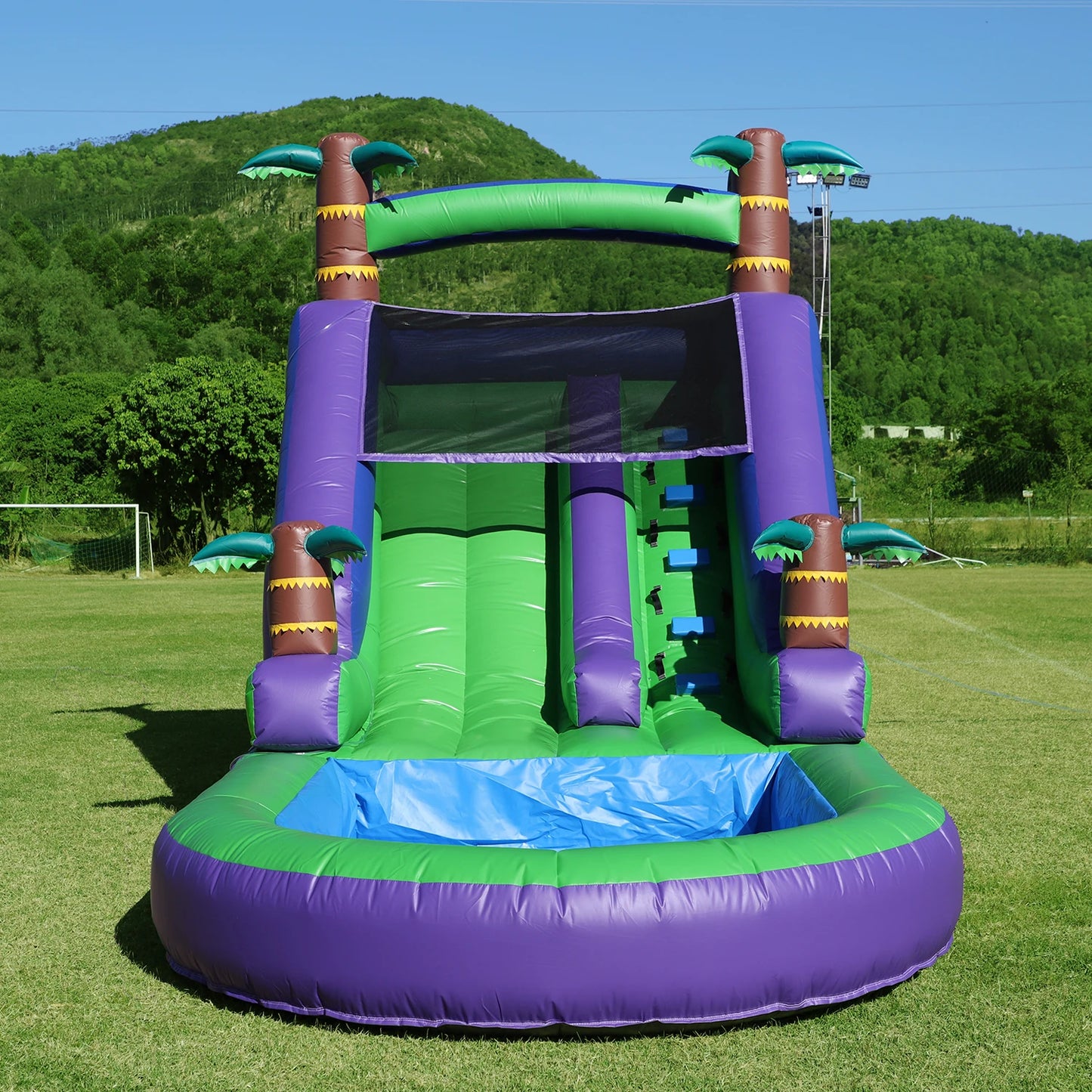 Inflatable Water Slide and Commercial Bounce House With 1100W Blower