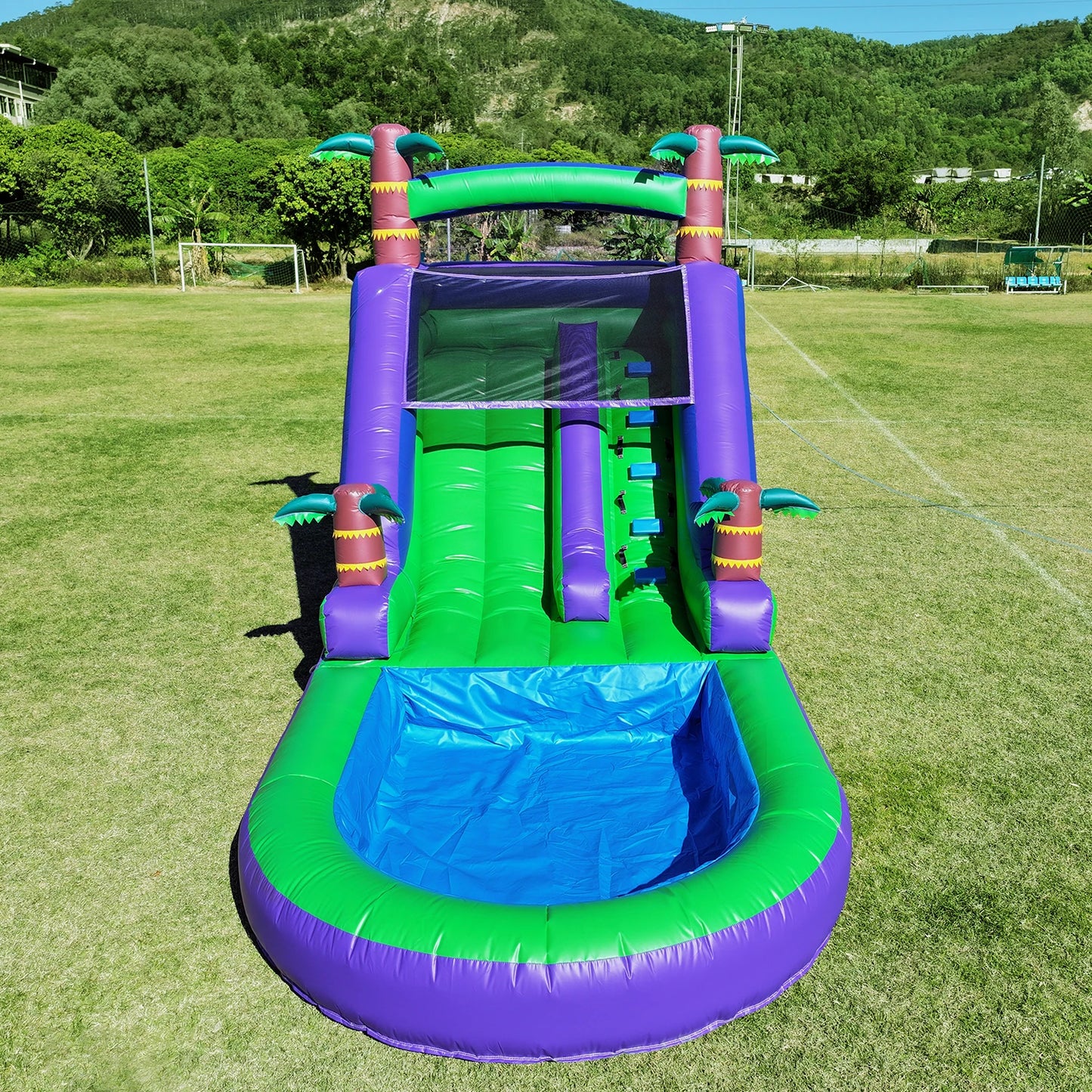Inflatable Water Slide and Commercial Bounce House With 1100W Blower