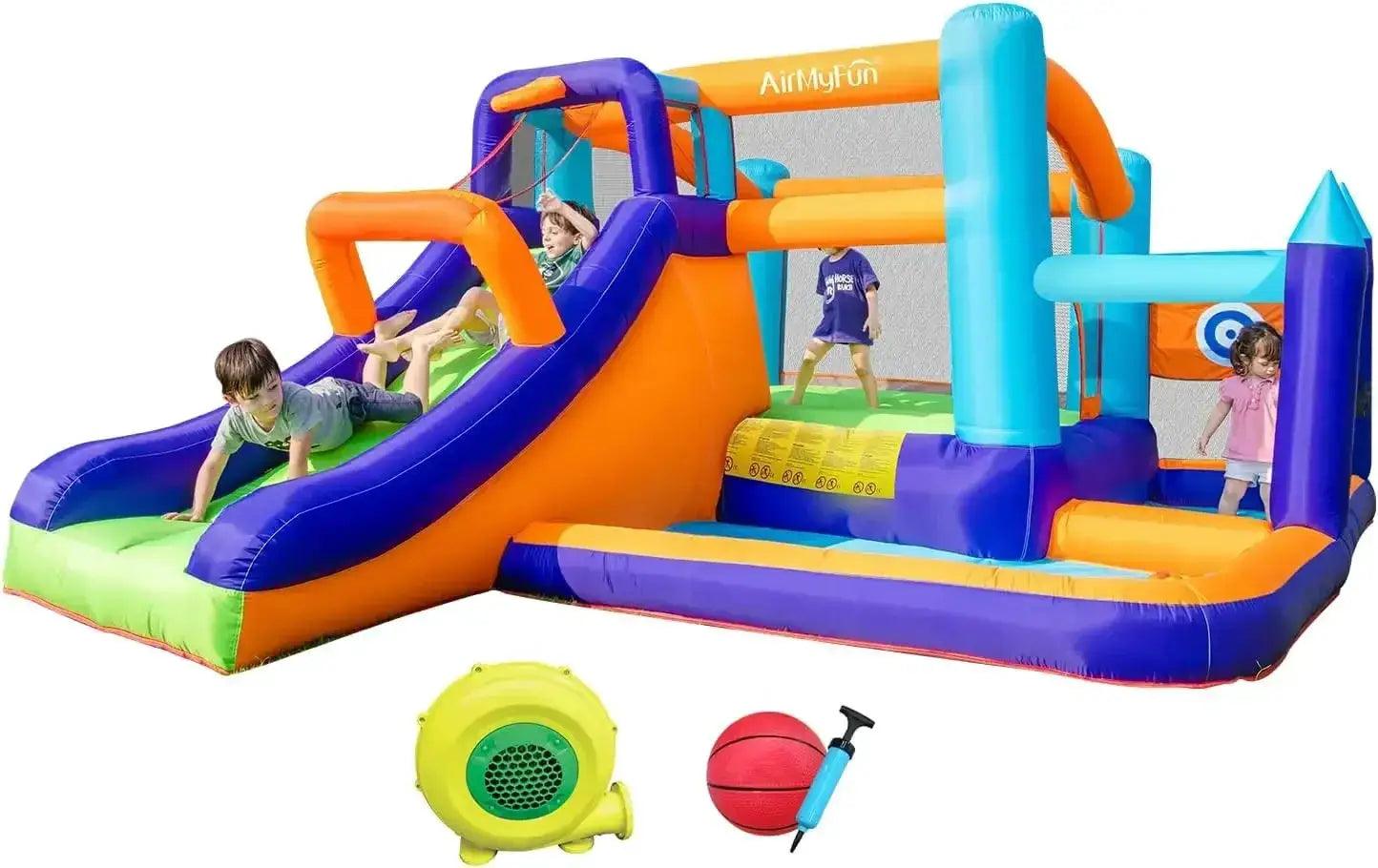  Inflatable Water Slide Backyard Fun With Curved Slide -  ToylandEU™