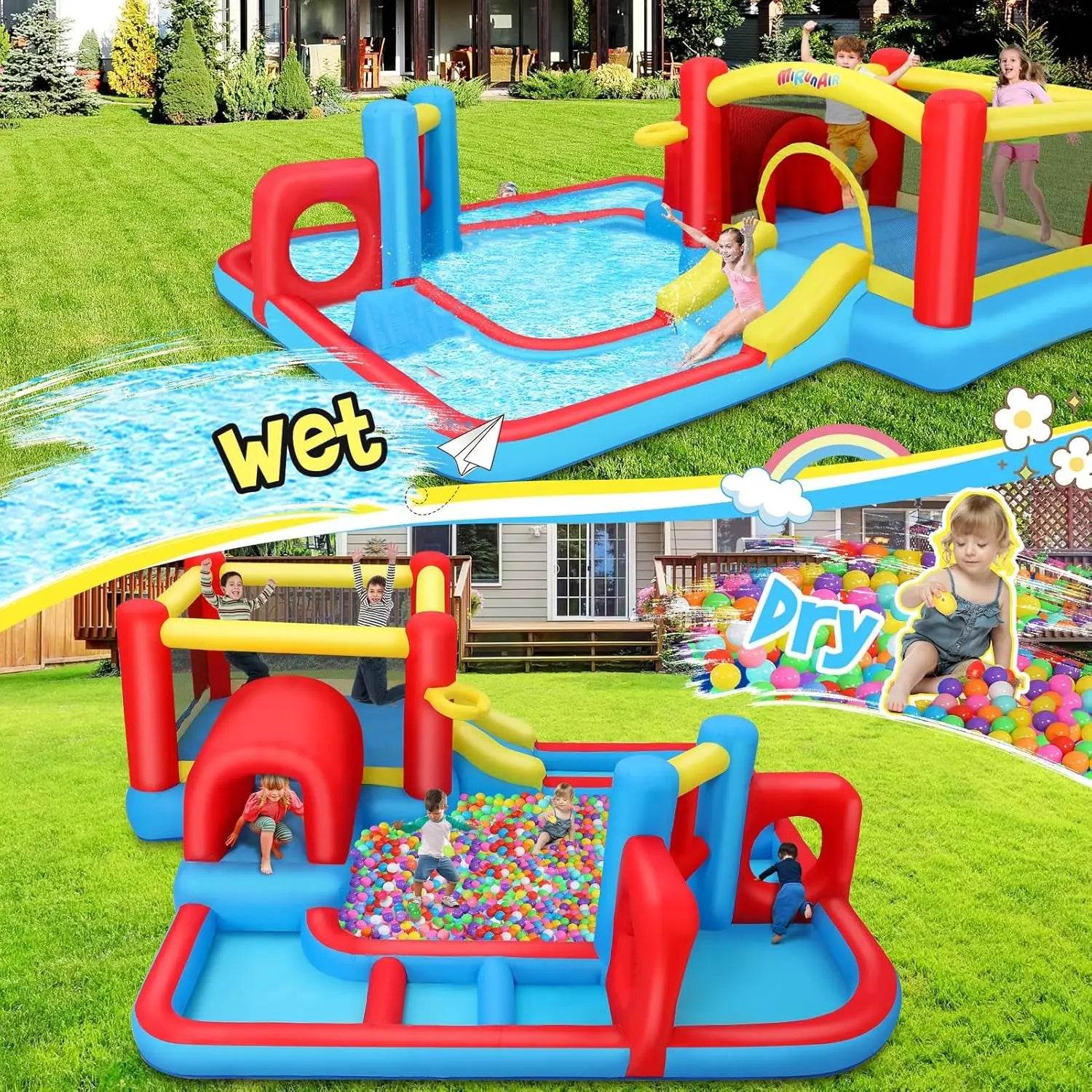 Inflatable Water Slide Bounce House 10 in 1 Water Slide - ToylandEU