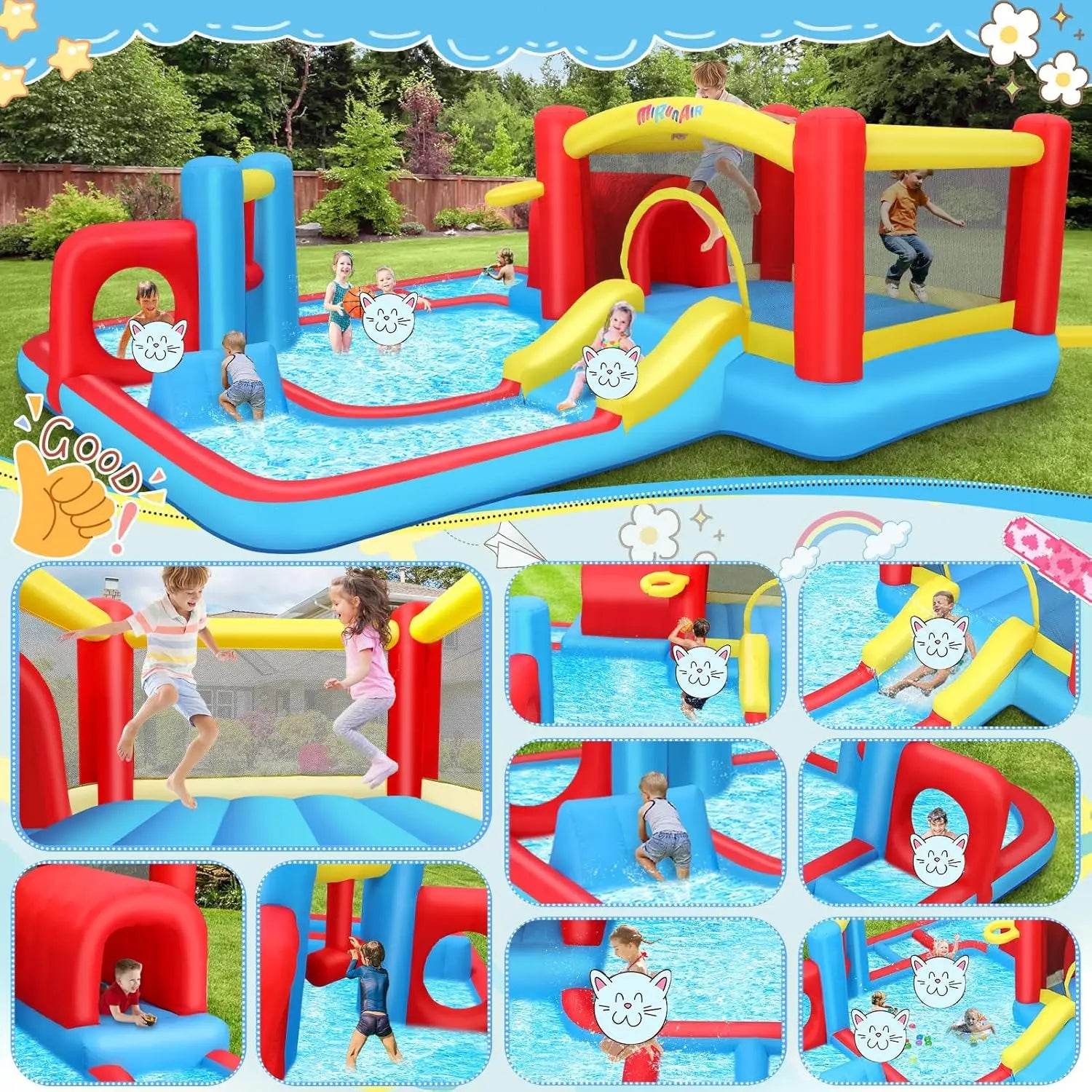 Inflatable Water Slide Bounce House 10 in 1 Water Slide - ToylandEU