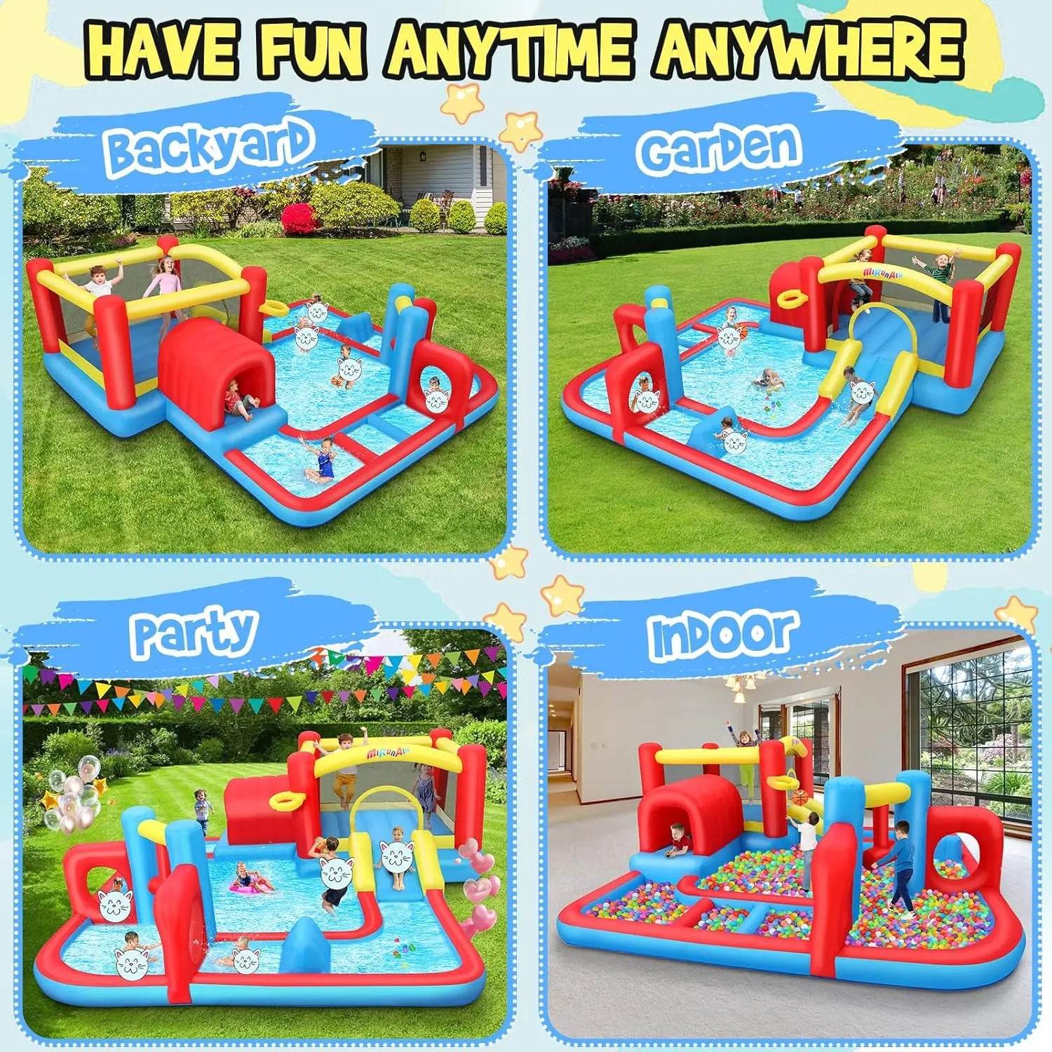 Inflatable Water Slide Bounce House 10 in 1 Water Slide - ToylandEU