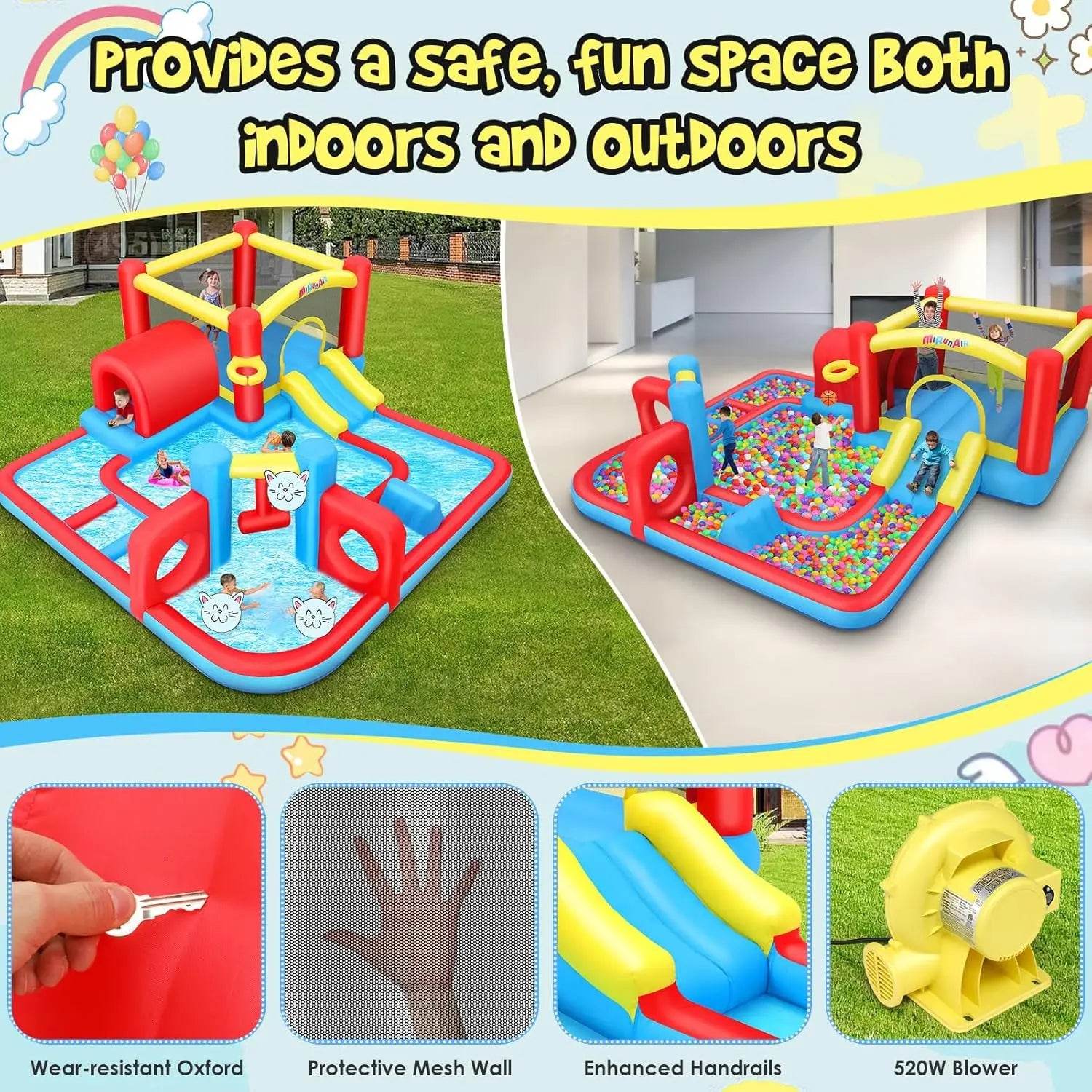 Inflatable Water Slide Bounce House 10 in 1 Water Slide - ToylandEU