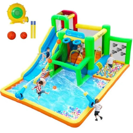  Inflatable Water Slide Bounce House 550W Blower Durable -  ToylandEU™